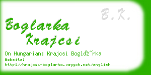 boglarka krajcsi business card